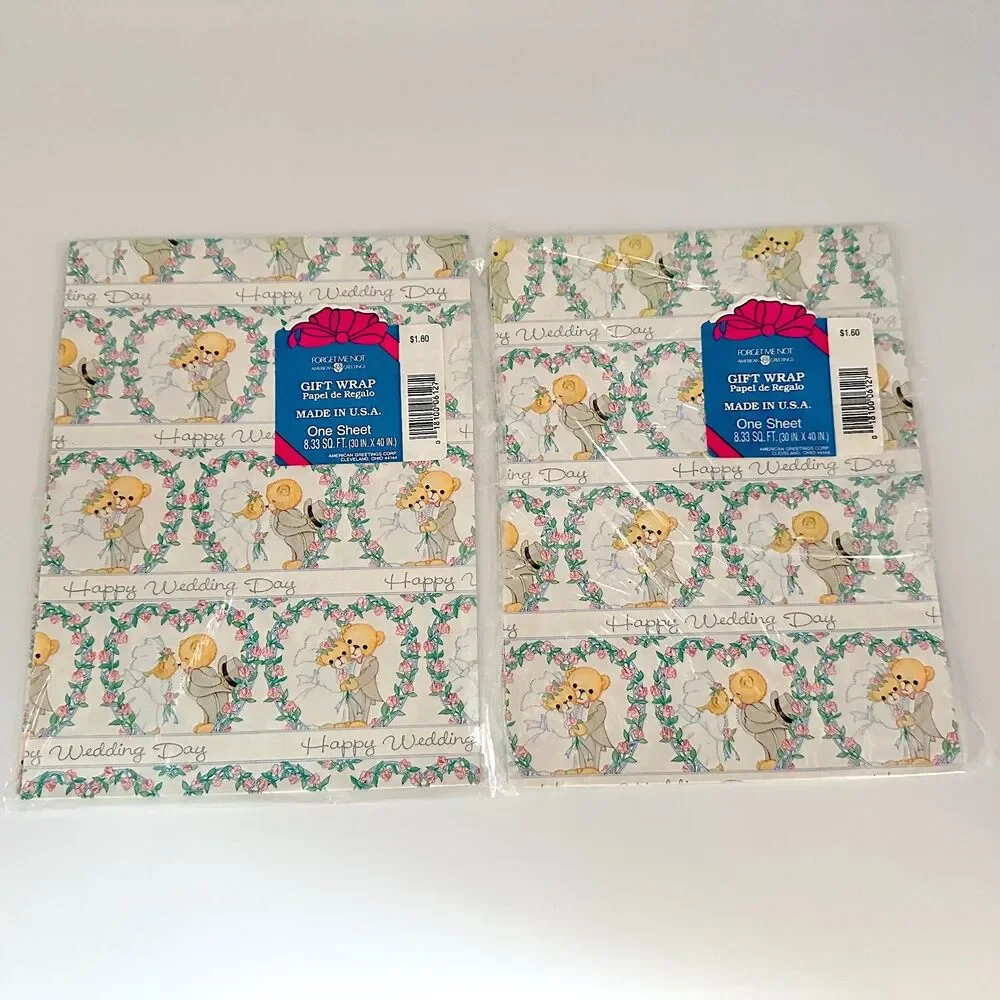 10 Vintage American Greetings Forget Me Not Bride Marriage Gift Wrap Sealed